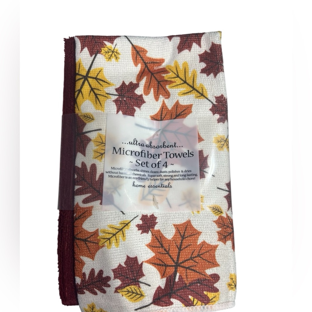 Microfiber Kitchen Towels 4 Pack Fall Theme, 16x19in